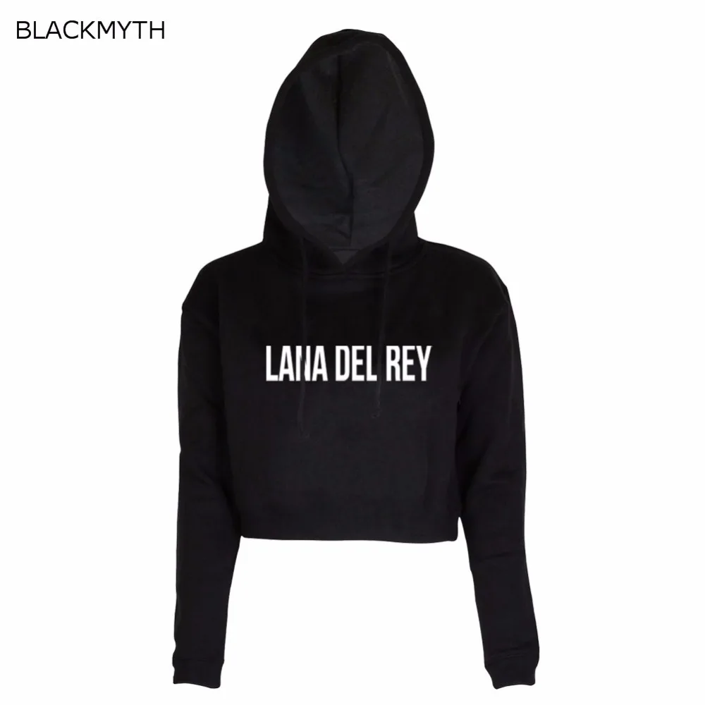 

BLACKMYTH Long Sleeve Ladies LANA DEL REY Print Women Harajuku Crop Hoodies Sweatshirt