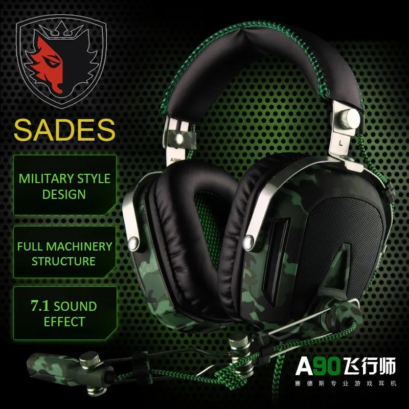 Игровые наушники SADES A90 Pilot USB 7 1 с объемным звуком гарнитура видов цветов дышащие