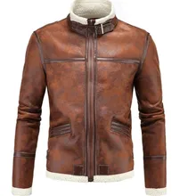 Зимняя мужская меховая куртка из искусственной кожи, новая модная бархатная мотоциклетная куртка, пальто из искусственной кожи, кожаная куртка