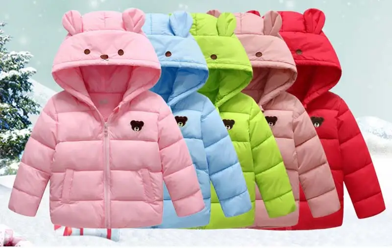 Girls Winter Coat Fashion Autumn Warm Hooded Jacket For Boys Baby Boy Cartoon Ear Snowsuit Kids Cotton Parkas Children Clothing (6)