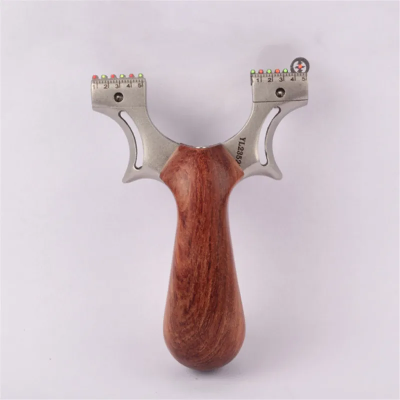 

Stainless steel slingshot hunting catapult professional purple sandalwood handle precision outdoor shooting with rubber band