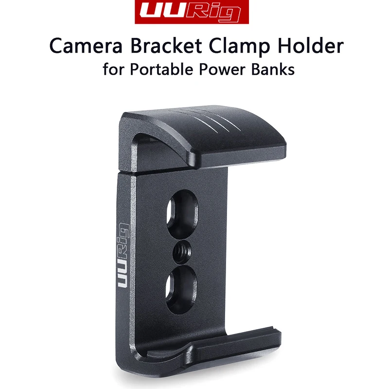 

UURig R010 Camera Bracket Clamp Holder Metal Clip Power Charging Adapter for Smart Phone with 1/4 Screw Cold Shoe Quick Release