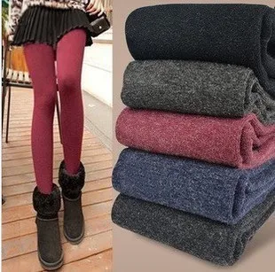 Женские кашемировые леггинсы из искусственного бархата, вязаные Толстые Леггинсы с высокой талией, бесшовные эластичные штаны, шерстяные леггинсы из альпаки