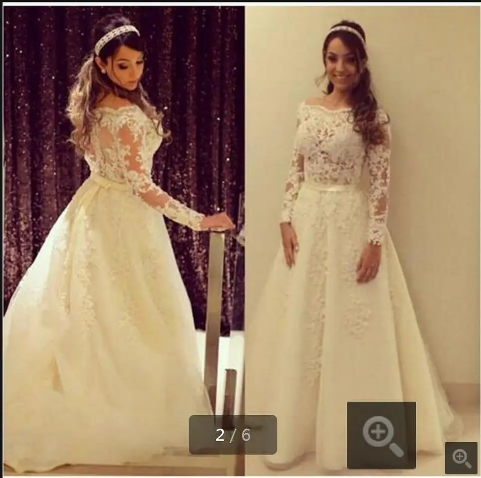 

New white Lace appliques a line long sleeve Wedding Dresses 2016 beaded sexy sheer back Bride dress formal Wedding Gowns