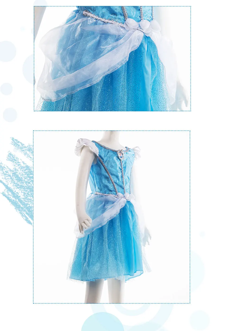 UWOWO/платья принцессы; платья Золушки; карнавальный костюм Анны и Эльзы; карнавальный костюм; детское праздничное платье для маленьких девочек