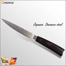 Sharp damaskus messer Japanischen Aus-10 damaststahl küchenmesser farbe holzgriff 5 zoll universalmesser beste kochen werkzeuge