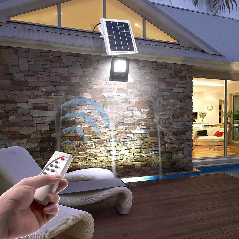 

HobbyLane 10W Waterproof Flood Light with Solar Panel for Outdoor Use Remote Control Landscape Light Dorp Shipping