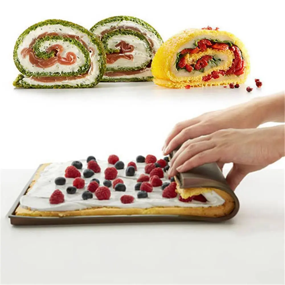 Топ 1 шт антипригарный силиконовый коврик для духовки, коврик для торта, коврик для выпечки, функциональная подкладка для торта, швейцарский рулон, коврик для выпечки