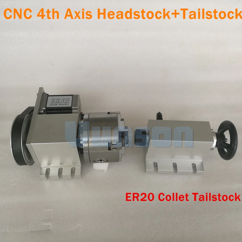 4JAW 100chuck rotary and ER20 tailstock Kits