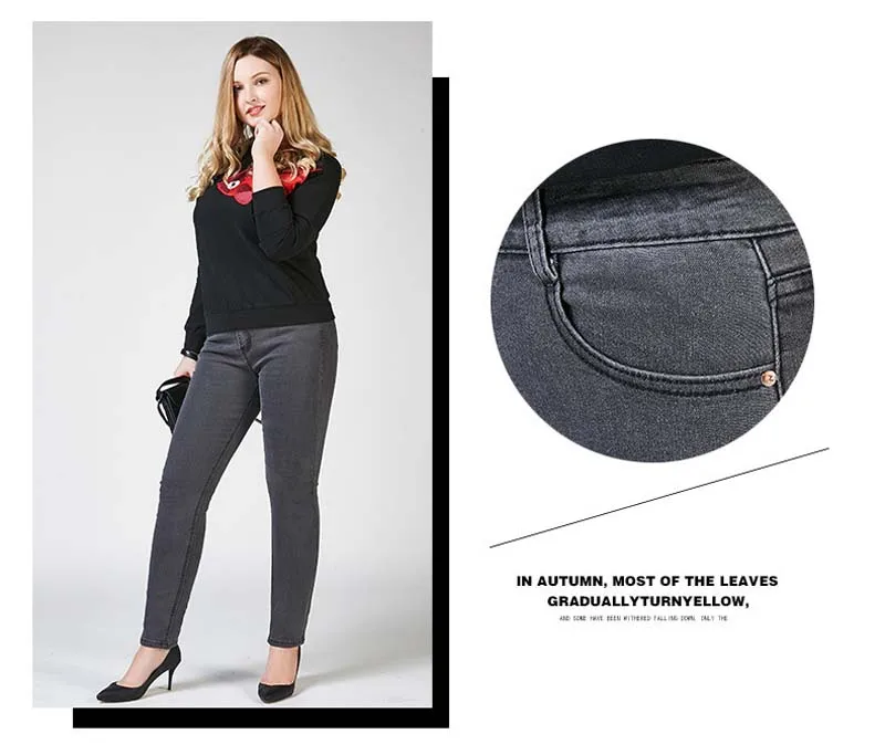 Зимние теплые женские джинсы нового размера плюс, утепленные флисовые обтягивающие зимние теплые джинсы, бархатные джинсовые теплые брюки, серые джинсы-карандаш