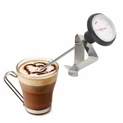 Кофе Термометр с креплением прибытие из нержавеющей стали Эспрессо насадка для взбивания молока конфеты Lique зонд Кухня инструмент для