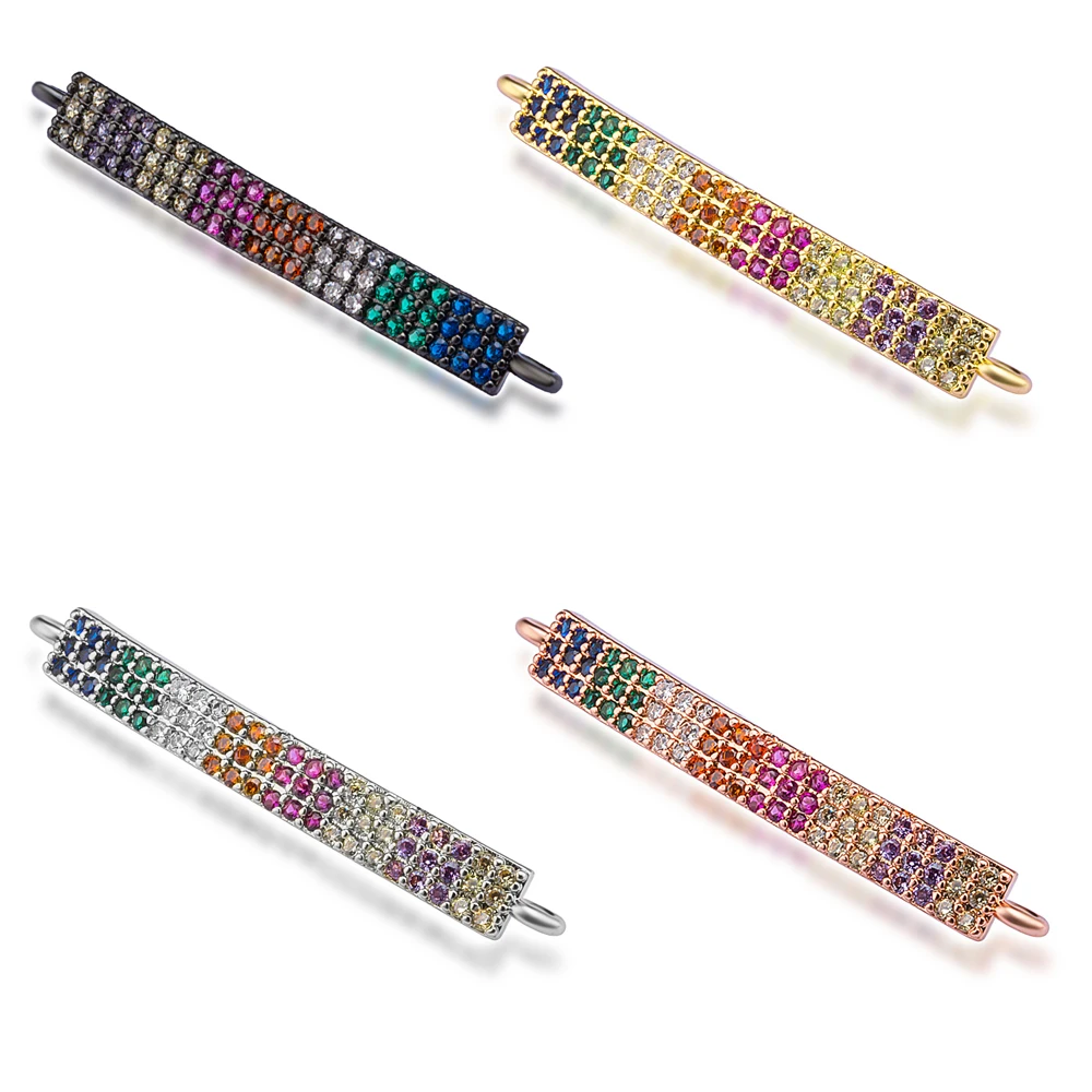 

Colorful Micro Pave CZ Stone Zircon Clasps For 3 Rows Multi-Strand Bracelet diy jewelry making accessories