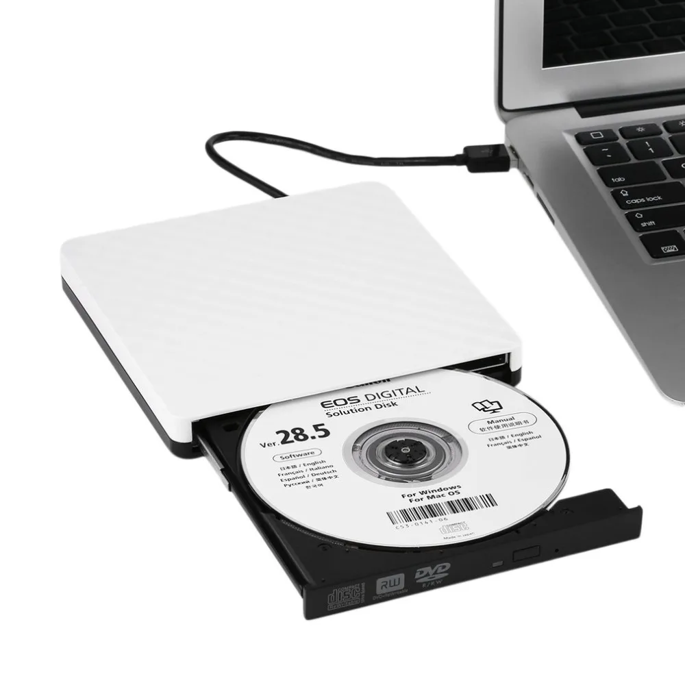 Внешний DVD rom Оптический привод USB 2,0 CD/DVD-rom CD-RW плеер горелка тонкий портативный ридер записывающее устройство для ноутбука