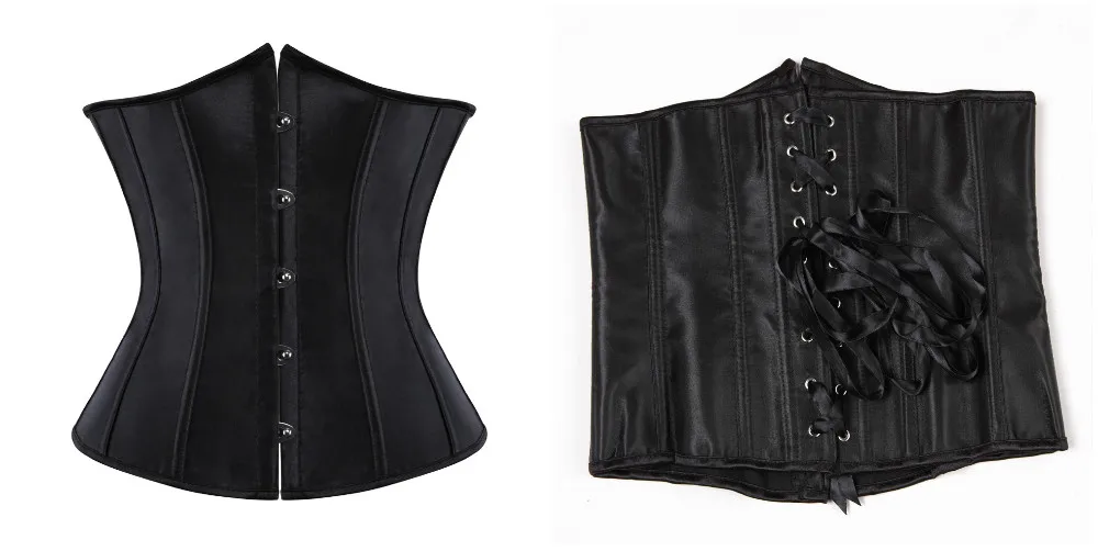 Сексуальная атласная Талия Cincher под грудью корсет S 6XL размера плюс корсеты и
