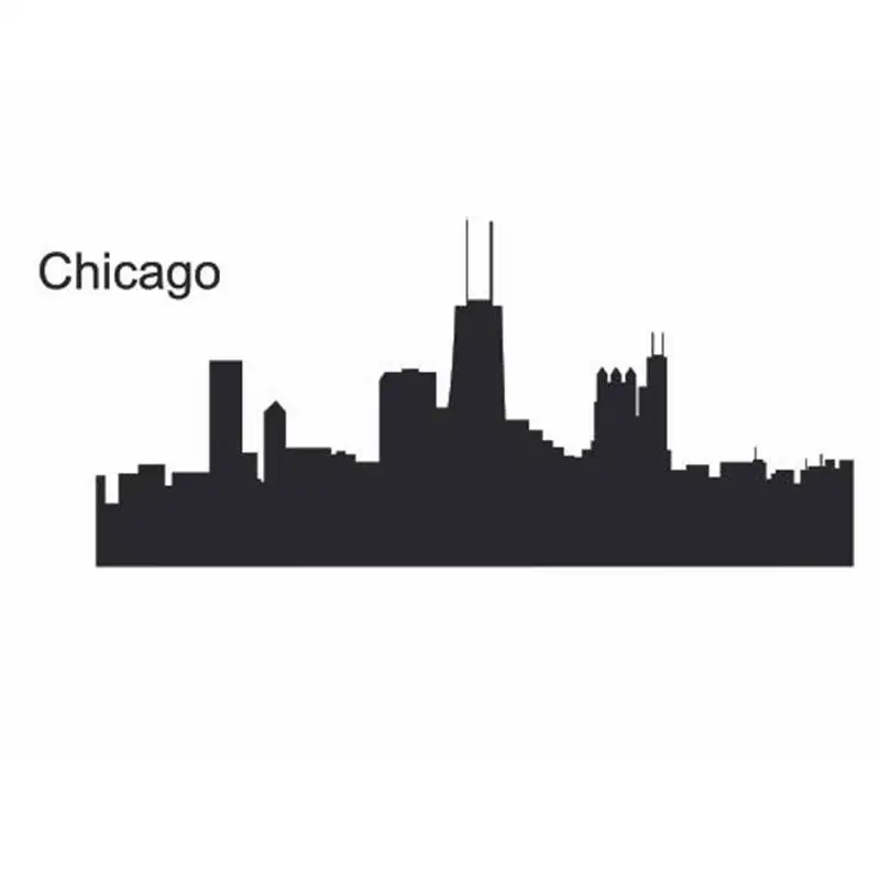 

DCTAL CHICAGO City Decal Landmark Skyline Wall Stickers Sketch Decals Poster Parede Home Decor Sticker