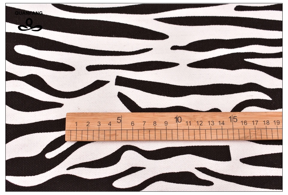QUANFANG черный Рисунок зебры холст ткань для дивана рубашка кайма для штор домашняя подушка ручной работы 50x140 см или 45x45 см/шт