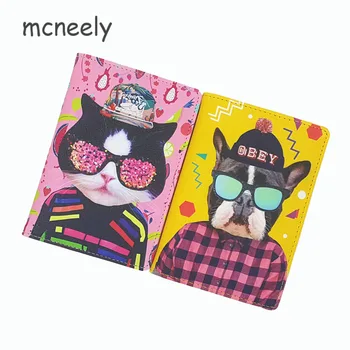 

PU Leather travel passport Cover,Funny animal makeup passport holder ,Can accommodate tickets cards money 4 kinds for choose