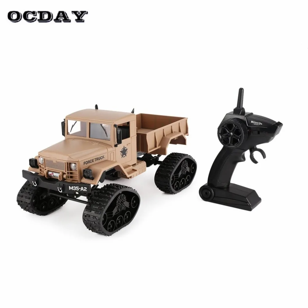 

FY001B 2.4Ghz 1/16 4WD Caterpillar Off-road RC Military Truck Climber Crawler RC Car with Front Light for Kids Toy Gift fz