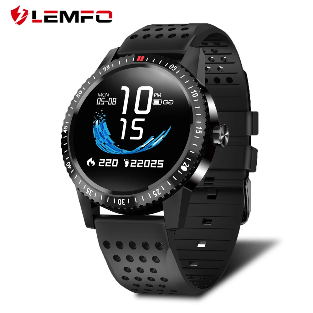LEMFO T1 Smartwatch IP67 Waterproof Wearable Device Heart Rate Monitor Color Display Smart Watch For Android IOS 30 Days Standby
