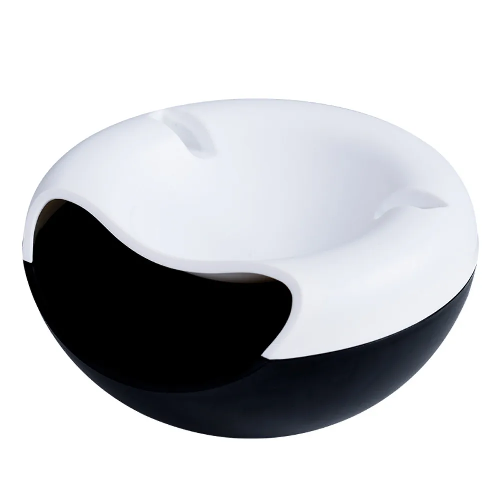 Прямая поставка креативная форма ленивая закуска Чаша Пластиковая двухслойная коробка для хранения еды для перекуса чаша Фруктовая тарелка чаша с держателем телефона для tv^ 25 - Цвет: White