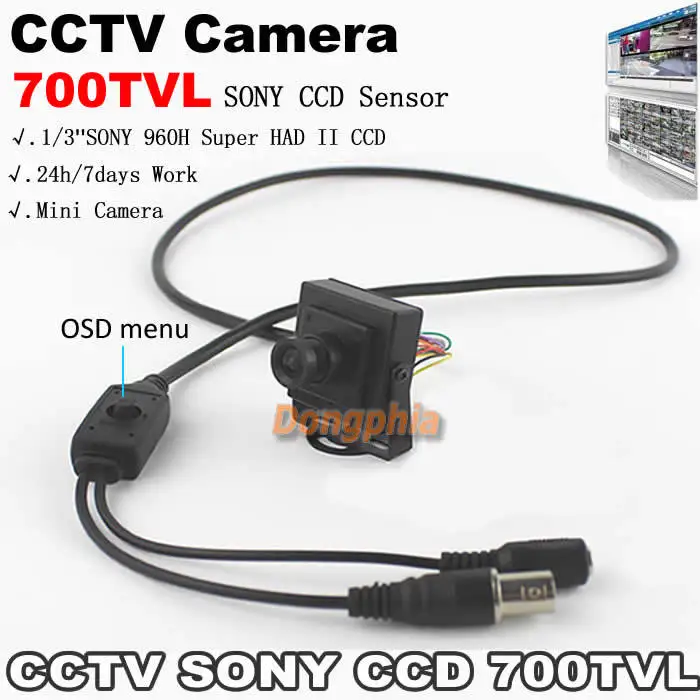 Высокое Качество! 700TVL 1/3 SONY 960 H Super HAD II CCD ЭКРАННОЕ Меню 24 h/7 дней работы Мини