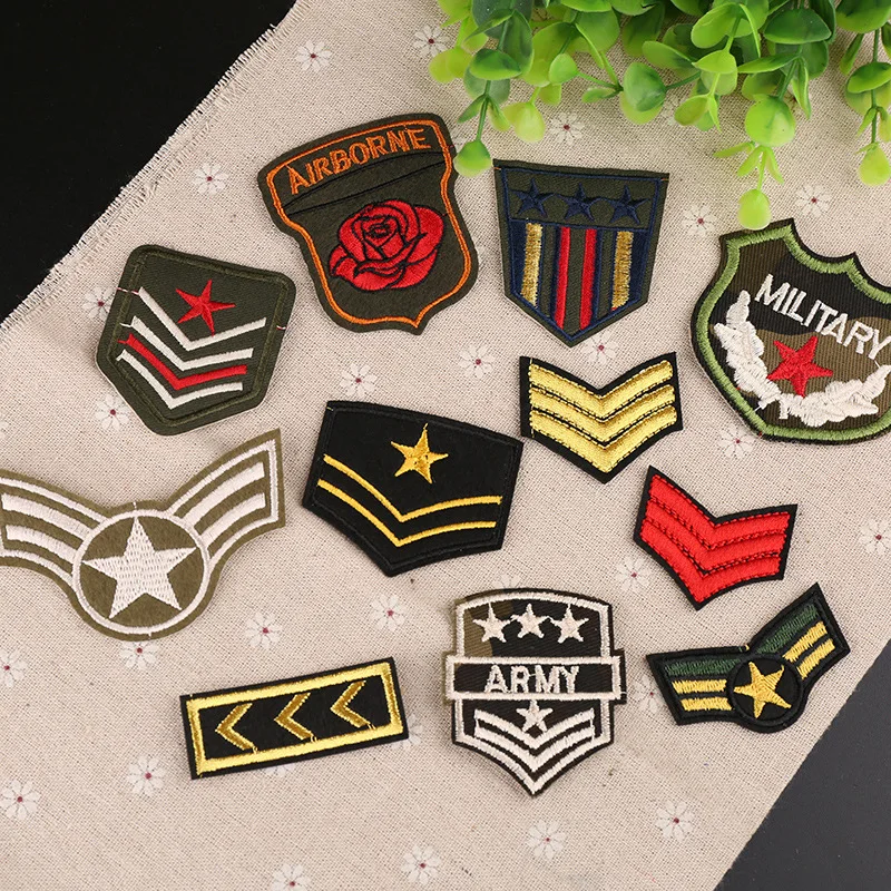 

Bobitree 11pcs/lot army badge military Airborne troops patches embroidery iron on DIY accessory