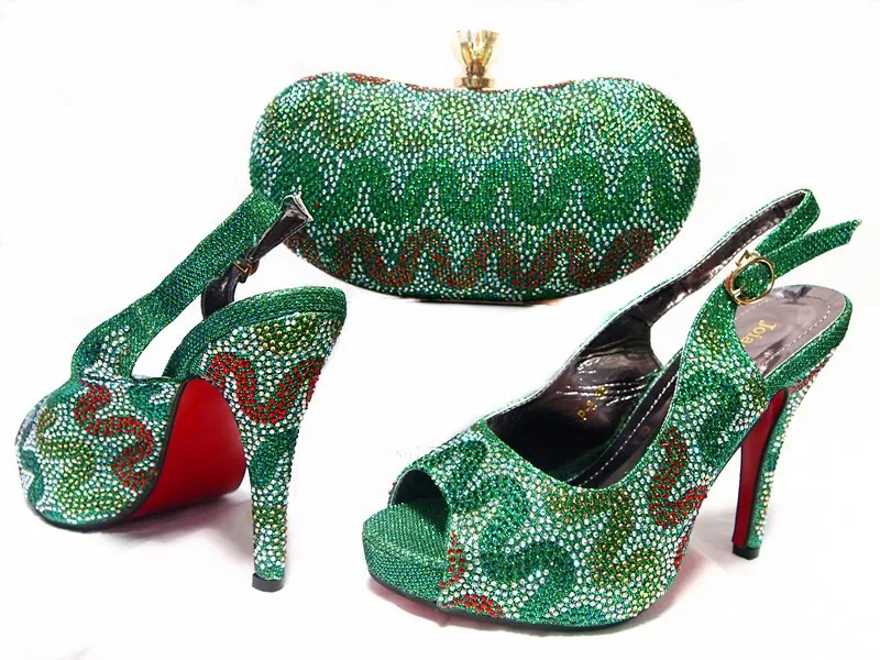 African Shoes And Bag Sets ON SALE Italian Design High Heel Shoes With Matching Bag For
