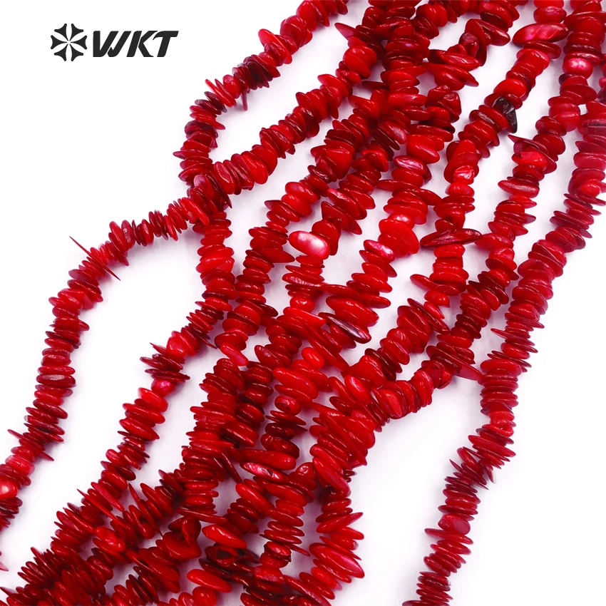 WT-G254 WKT Лидер продаж Новые Мода колье красивых природных случайный красный коралл ожерелья в высокое качество для Для женщин Дизайн