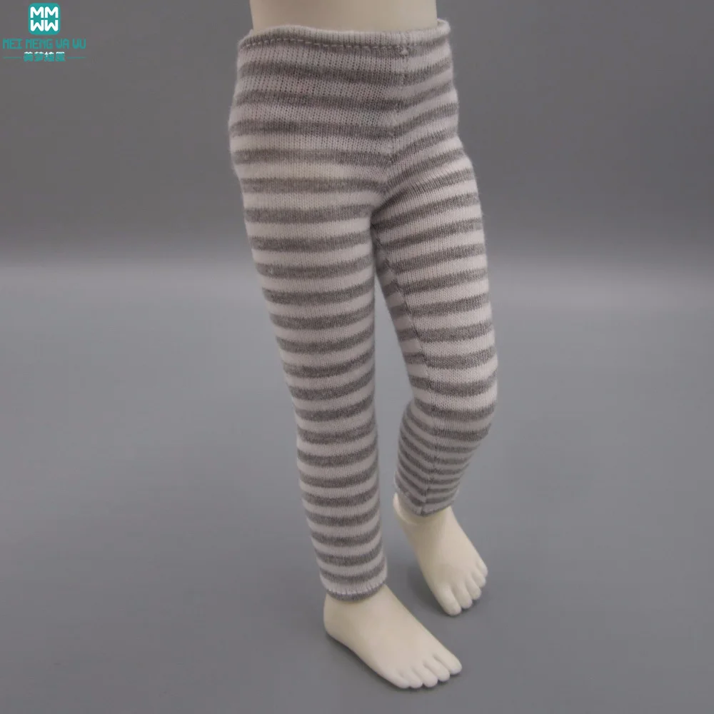 

Doll clothes for 1/6 1/8 BJD doll accessories fashion soot striped tights Pink grey