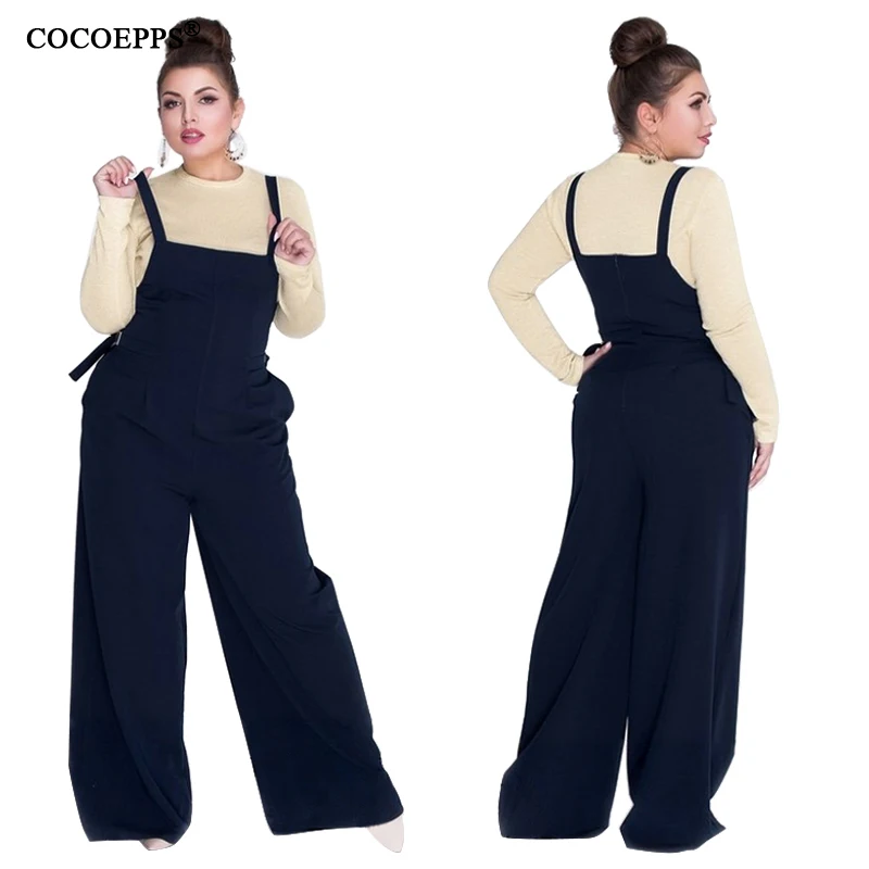 5XL 6XL Plus Size 2019 Women Jumpsuit Spring Summer Casual Big size Jumpsuit Romper Loose Elegant Female Long Jumpsuit Overalls