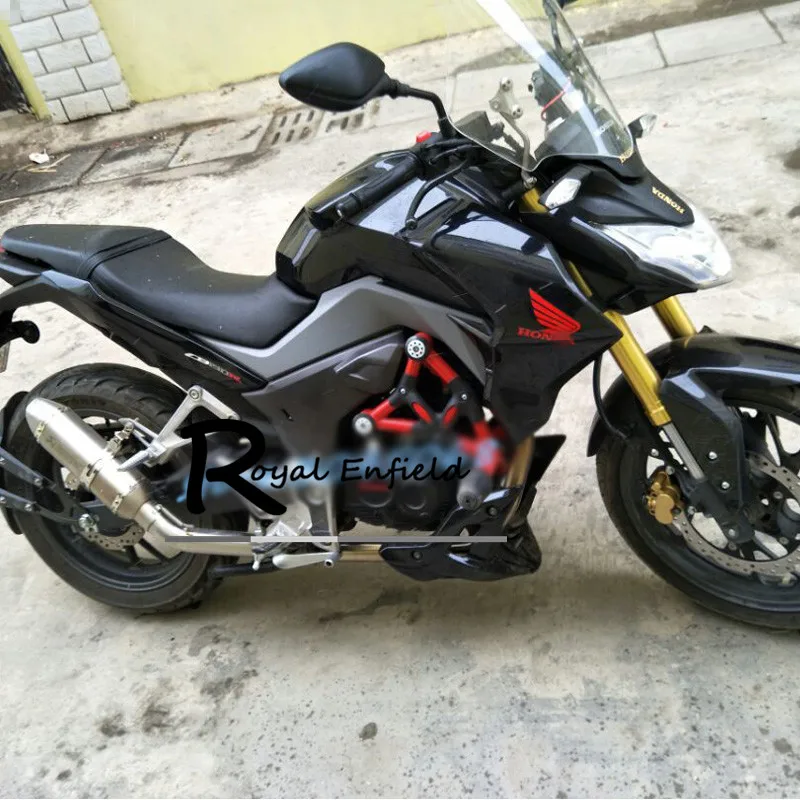 Motorcycle-Exhaust-Mid-Link-Front-Pipe-Motorbike-Laser-Marking-Muffler-For-HONDA-CBF190-CBF190R-CB190r-blue