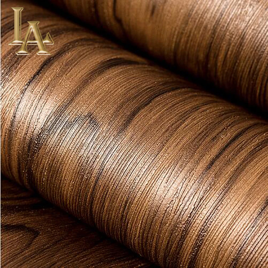 Clic Wood Textured Wallpaper Vinyl For Bedroom Study Room Clic Wood Textured Wallpaper Vinyl For Bedroom Study Room Background Waterproof Pvc Wall Paper Rolls Brown Grey W307 In Wallpapers From Home
