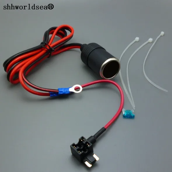 Shhworldsea 1 м 5 мм2 Автомобильная прикуриватель сигар DC12V удлинитель Micro Fuse Tap Holder Lead |