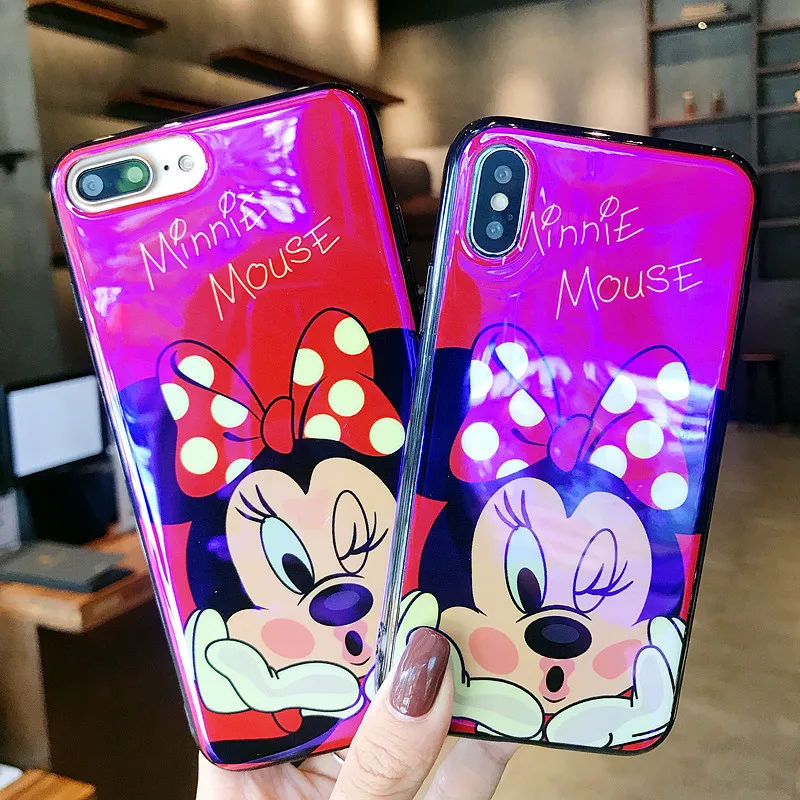 

Cute Coque for Iphone Xr Case for Iphone 7/7 Plus 8 6 6S Plus Glossy Blue Ray Soft TPU Cartoon Cover for Iphone Xs Max Case Capa
