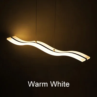 Warm White Современный 38 Вт 97 см светодиодный подвесной светильник s лампа для кухни, гостиной, столовой, светильник, подвесной светильник с регулируемой яркостью с контроллером 220 В - Цвет корпуса: Warm White