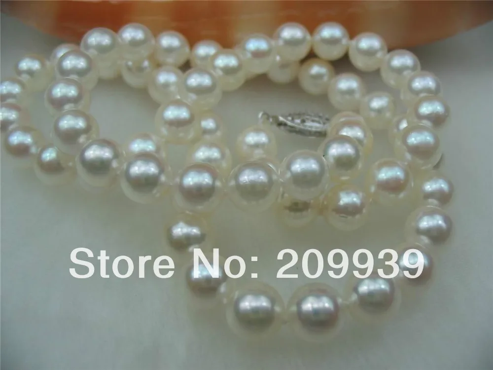 7-8 mm Naturel Riz Blanc eau douce collier de perles 18/" /& Raisin Pendentif