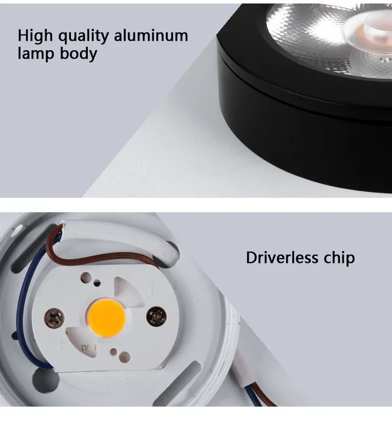 LED Downlight Dimmable 3W 5W 7W 10W 15w Ultra Thin Surface Mounted Driverless cob led Lamp Spot Light AC220V 230V