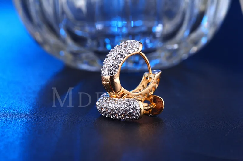 Новинка, распродажа, Европейская мода, ювелирное изделие, Кристалл из австрийского хрусталя, изысканное золотое покрытие с цирконием, женские серьги-гвоздики