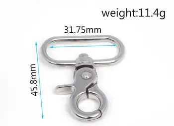 

32mmx45.8mm Nickle /Silver trigger snap for bag, hardware accessories,handbag hook swivel clasp Dog clip hook metal Clip Buckle