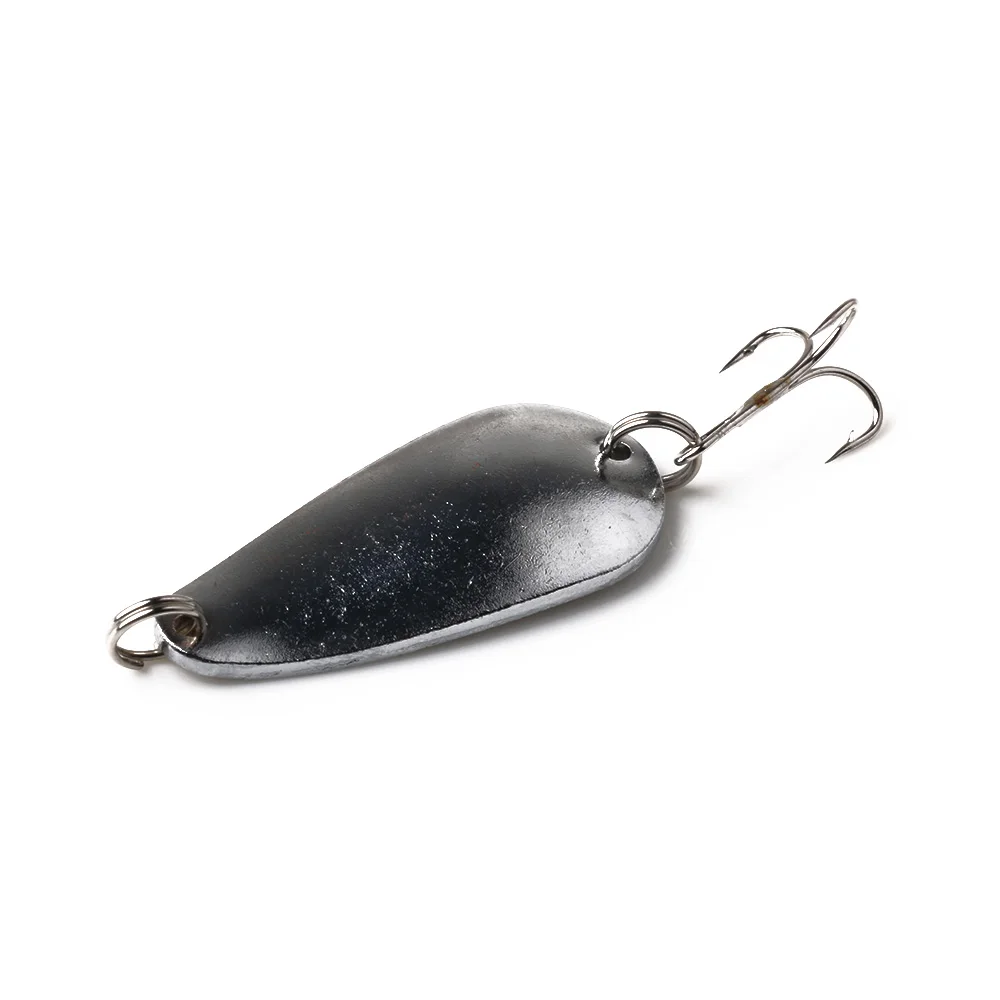 HENGJIA 1PC Silver Spoon Fishing Lure 6CM 14G Bass Baits 6 Hook