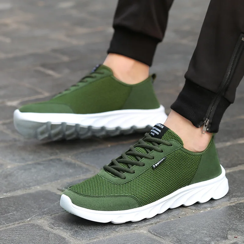 JINBEILEE New Men's Sports and Leisure Breathable Running Shoes Fashion Mesh Non-slip Lightweight Tide Shoes