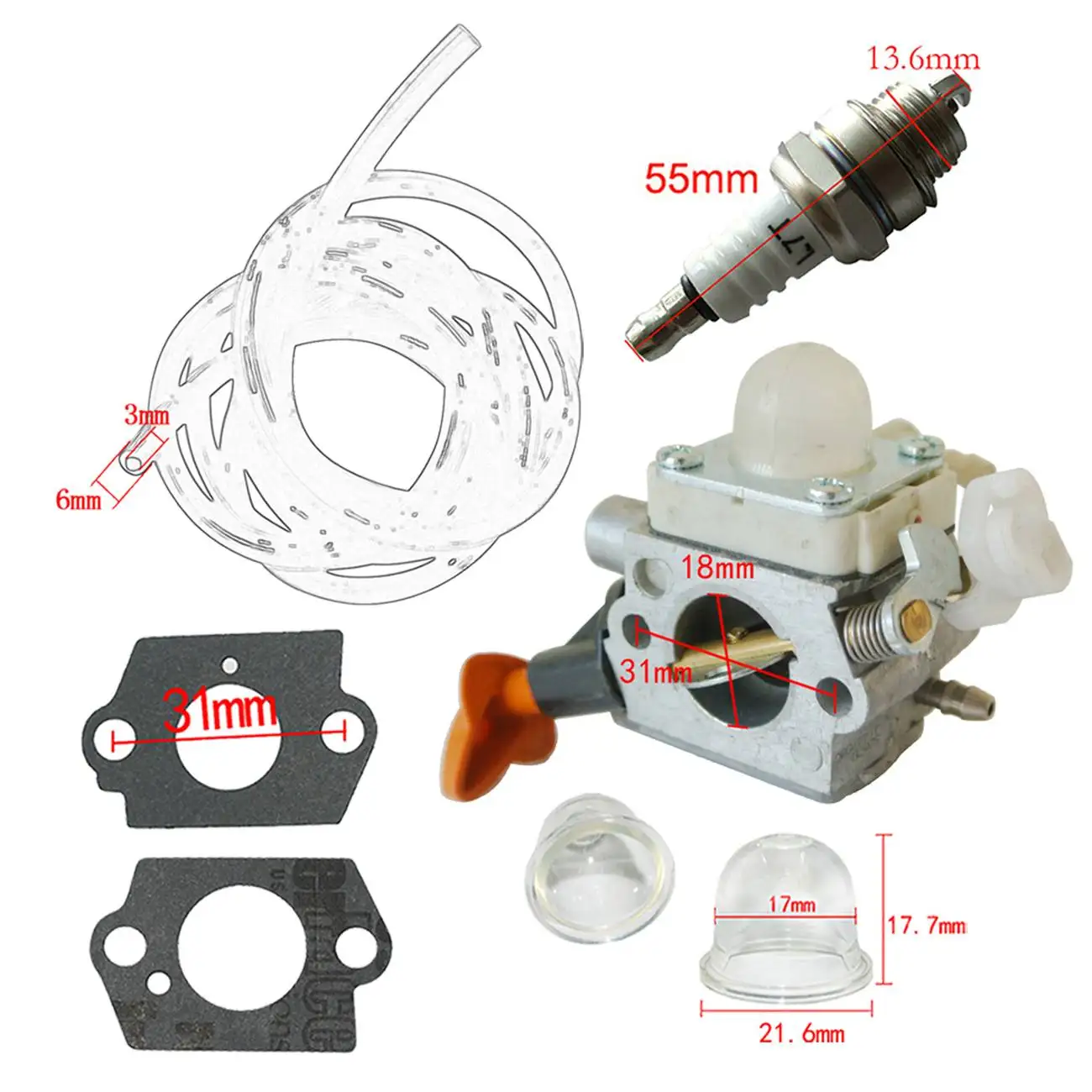 Карбюратор и Топливопровод & свечи зажигания & Carb прокладка для Stihl FS40 Zama C1M-S267A