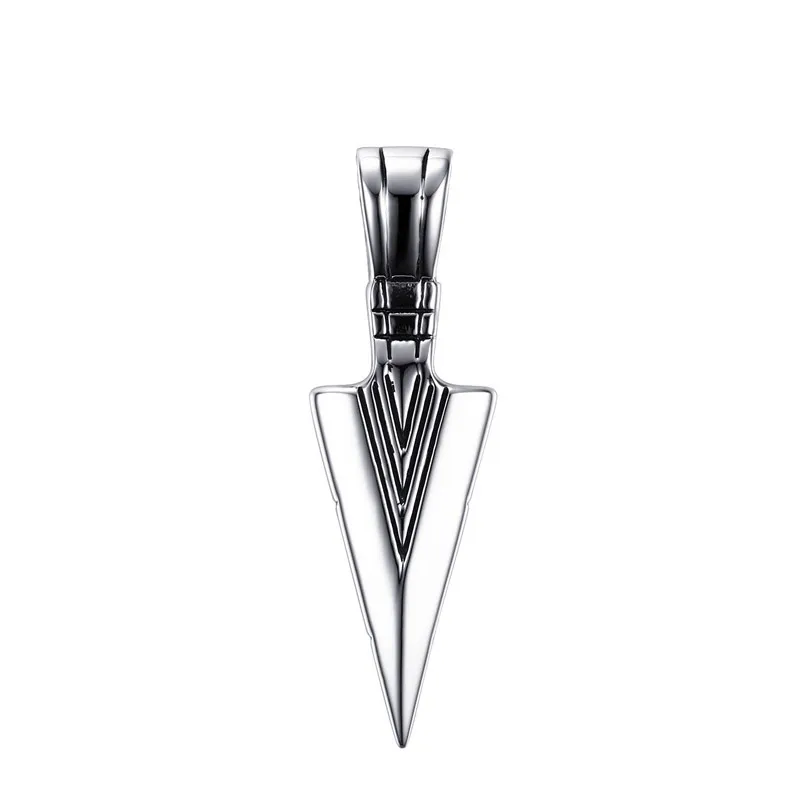 Мужское винтажное ожерелье с подвеской в виде стрелы, много цветов, нержавеющая сталь, мужские ювелирные изделия в стиле рок-панк - Окраска металла: Silver no chain