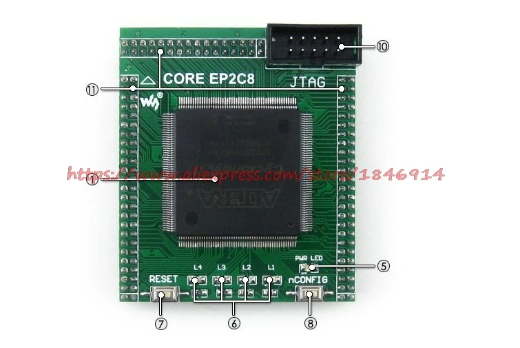 EP2C8Q208C8N EP2C8 FPGA макетная плата FPGA обучающая плата основной платы маленький объем IO все провода FPGA