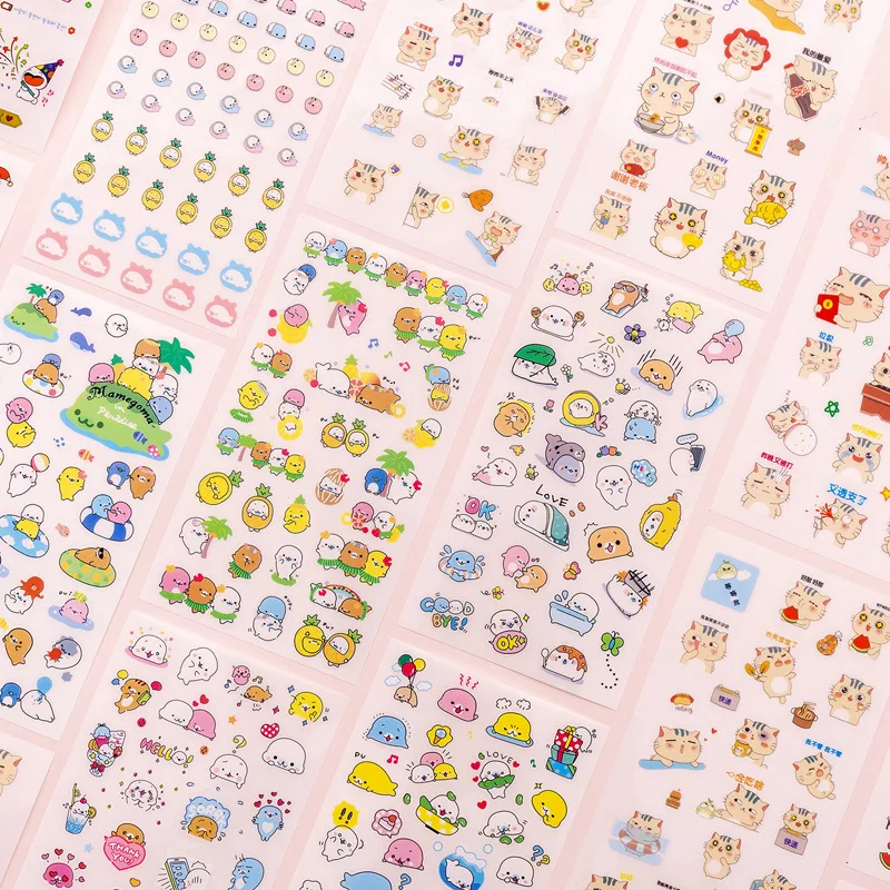 6 Sheets lot Cartoon Cute font b Pet b font Cat Sticker DIY Album Mobile