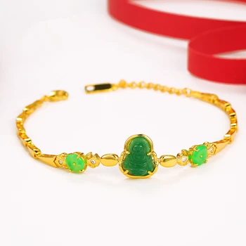 

High Quality Buddha Bracelets Lucky Bangles Charm Yellow Gold Filled Bracelets For Women Belief Jewelry pulseiras
