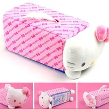 Милый мультфильм розовый Кот автомобиль коробка ткани Обложка Автомобильный интерьер автомобильные аксессуары стайлинг-розовый