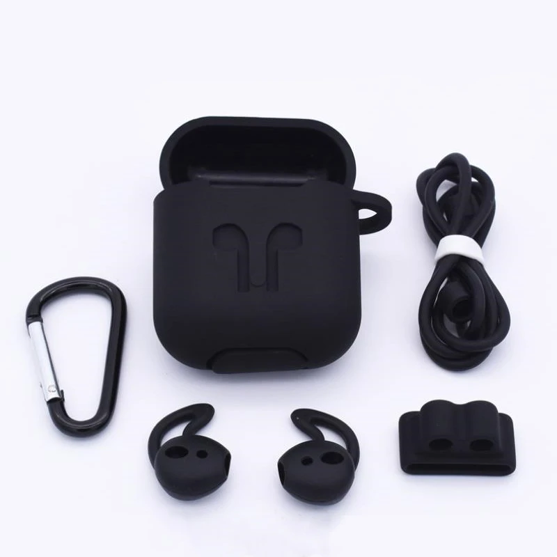 

5 in 1 Silicone Protective Earphone Case For Apple Airpods Earbuds Headphone Protector Headset Cover for Airpods Accessories