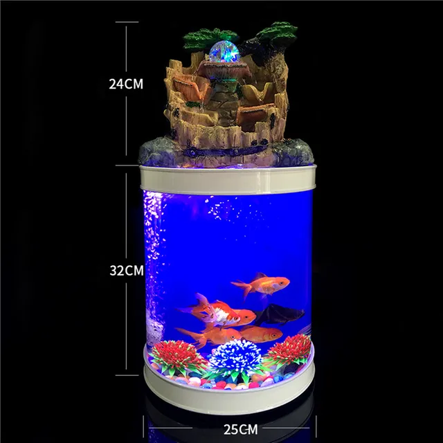 Desktop Decoration Cascade Cylinder Aquarium Artificial landscape