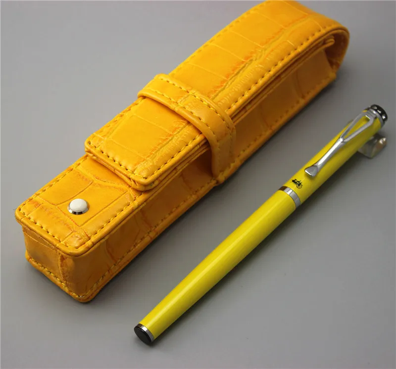 Hot Sale Beautiful Yellow ballpoint pen Lacquered With Silver Trim 0